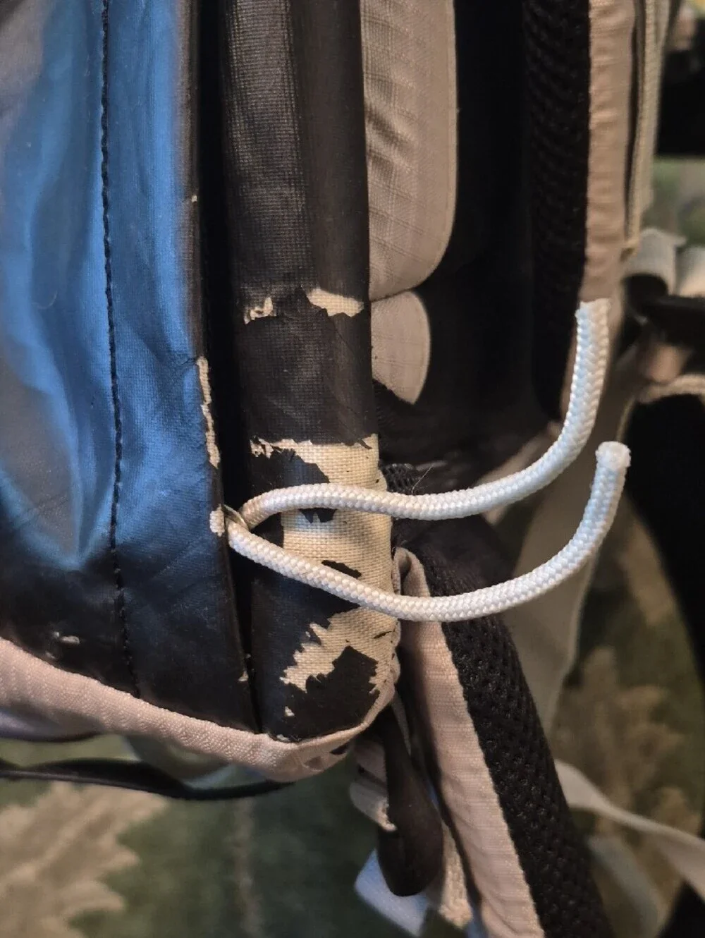 Light Gray and Black Men's Hiking Backpack with Padded Back Panel